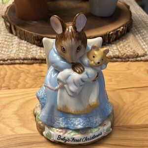 SCHMID 1989 Beatrix Potter Mother Mouse Baby’s First Christmas Nightlight